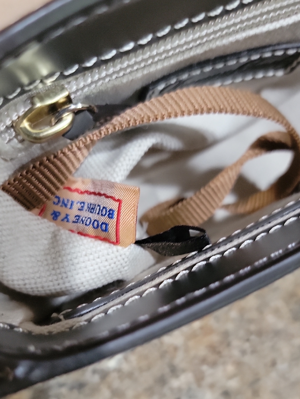 Dooney & Bourke Emerson Smooth Leather Saddle /Crossbody Bag – Taupe - Picture 8 of 10